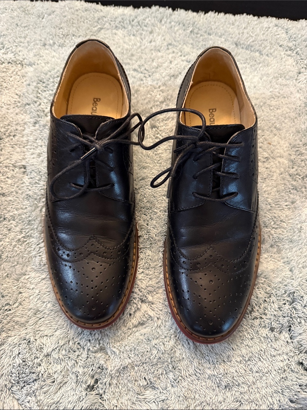 Women’s Classic Oxford Brogue Wingtip Leather Shoes